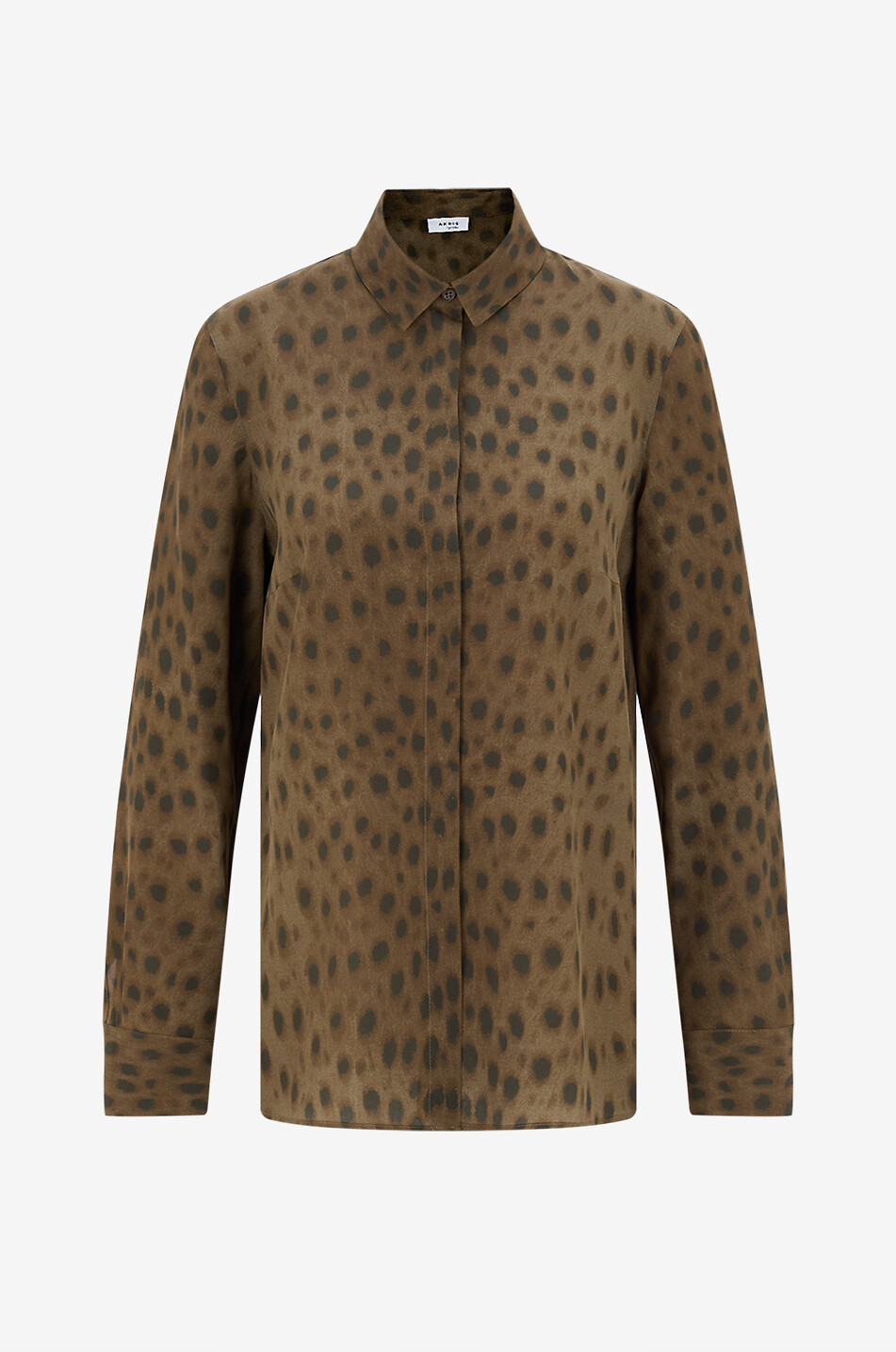 Hemd aus Seidenkrepp mit Tiermuster Leo