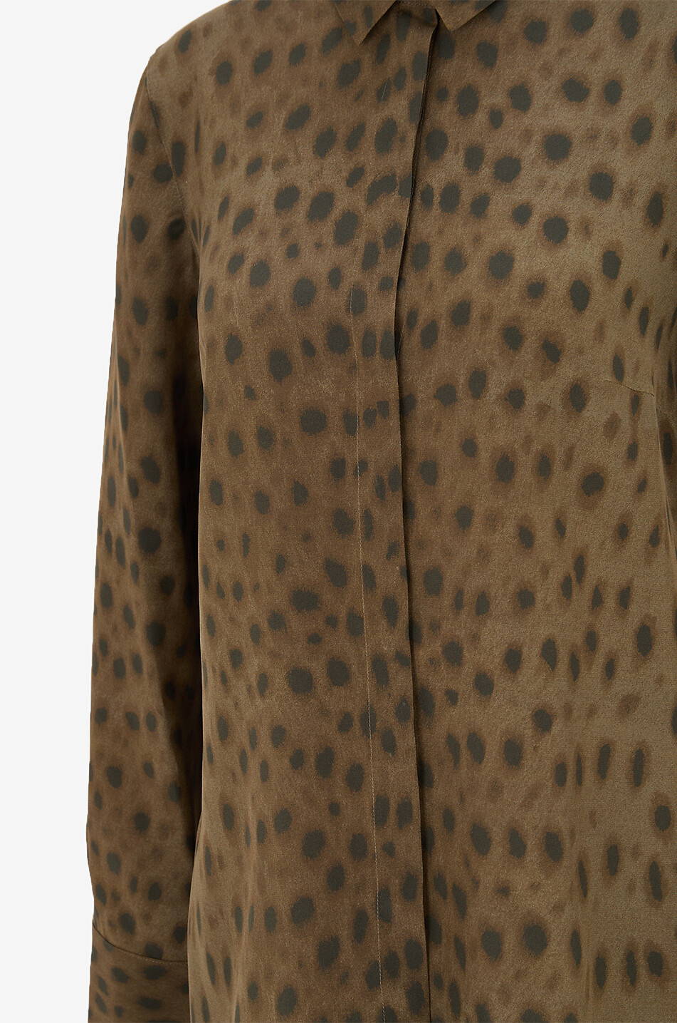 AKRIS PUNTO Hemd aus Seidenkrepp mit Tiermuster Leo Damen DUNKLES KHAKI 3