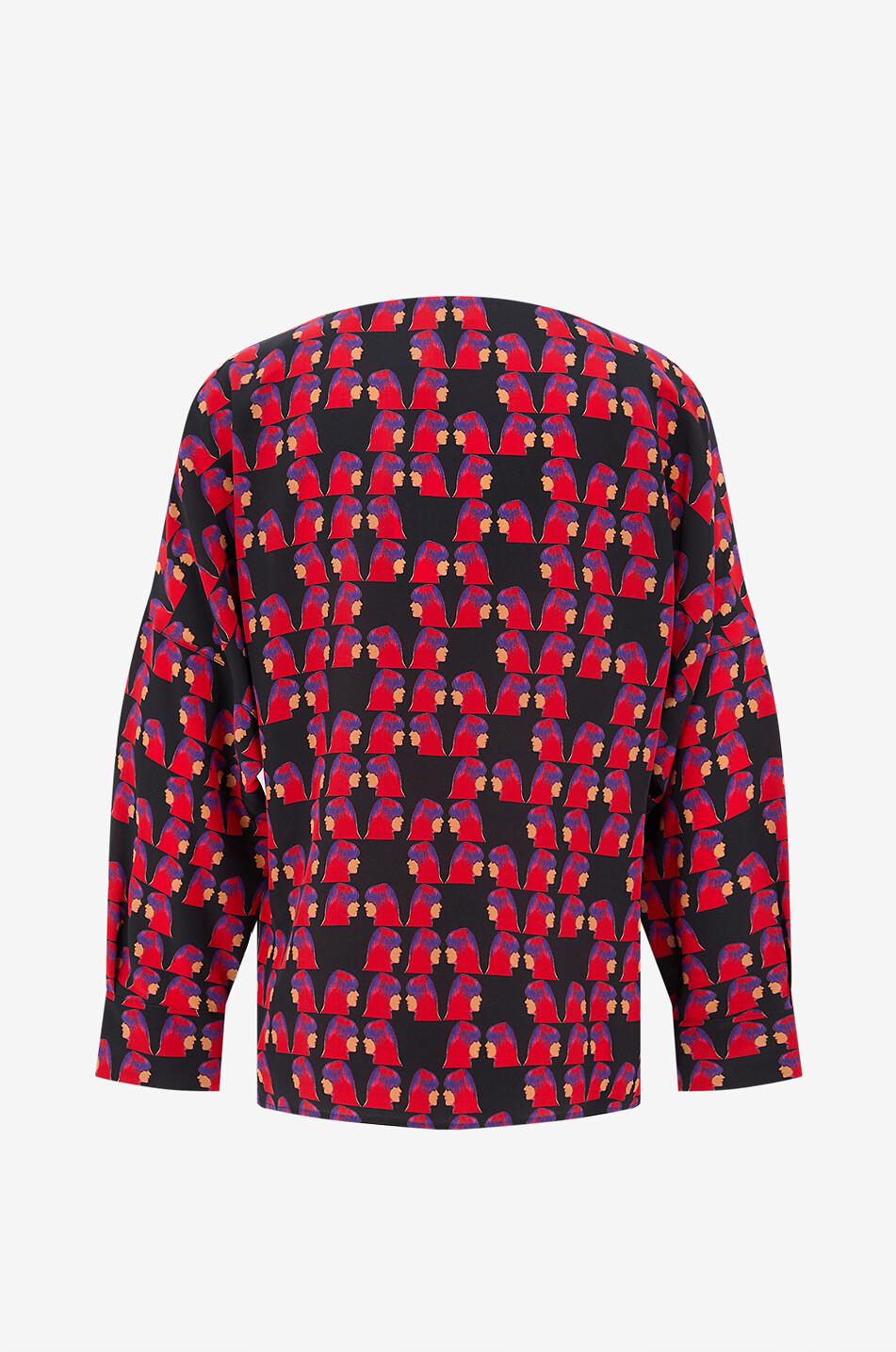 AKRIS PUNTO Printed silk crepe boat-neck blouse Women MULTI COLOURED 2