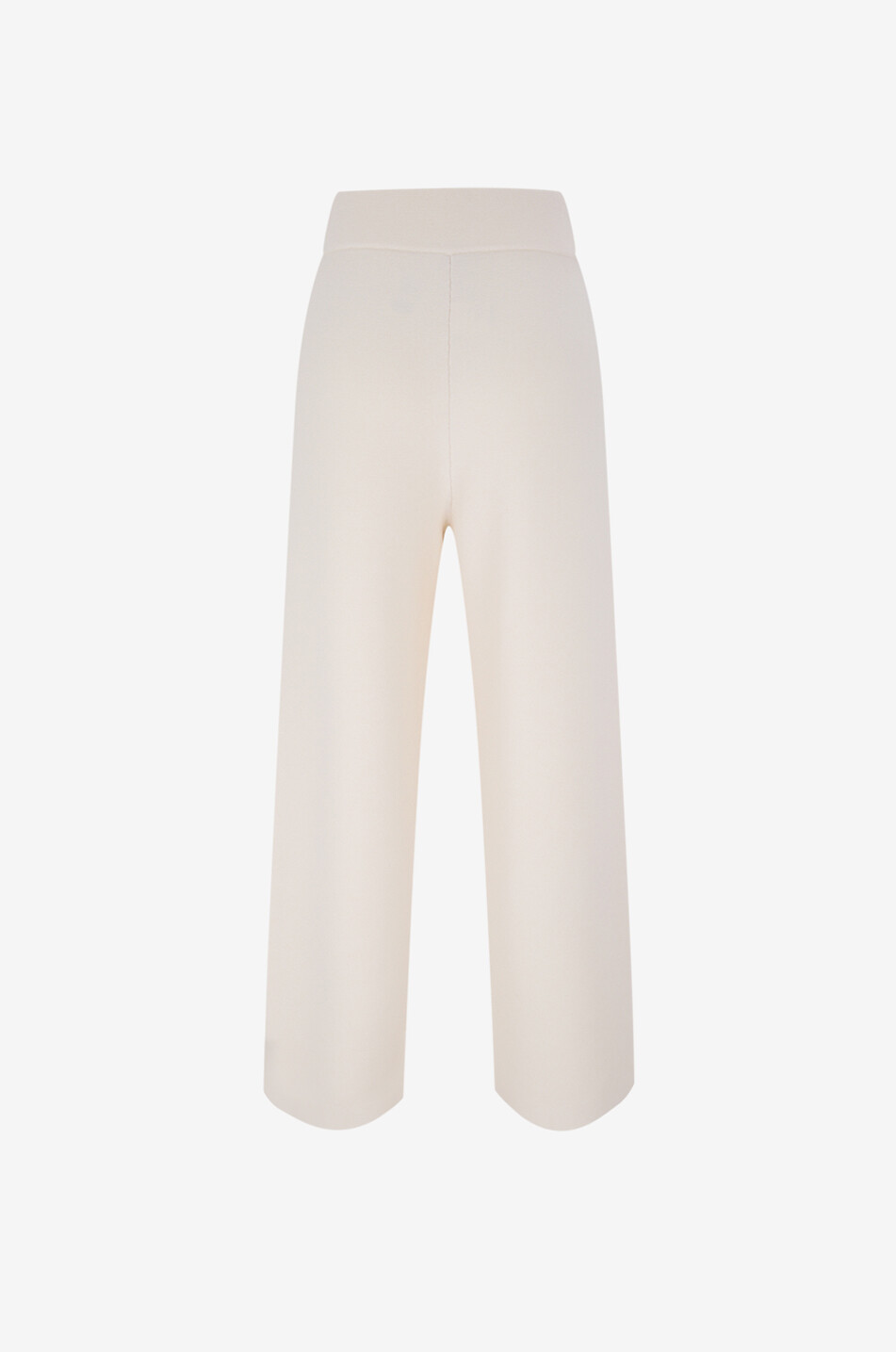 AKRIS PUNTO Pantalon large taille haute en maille de laine Femme BLANC CASSE 2