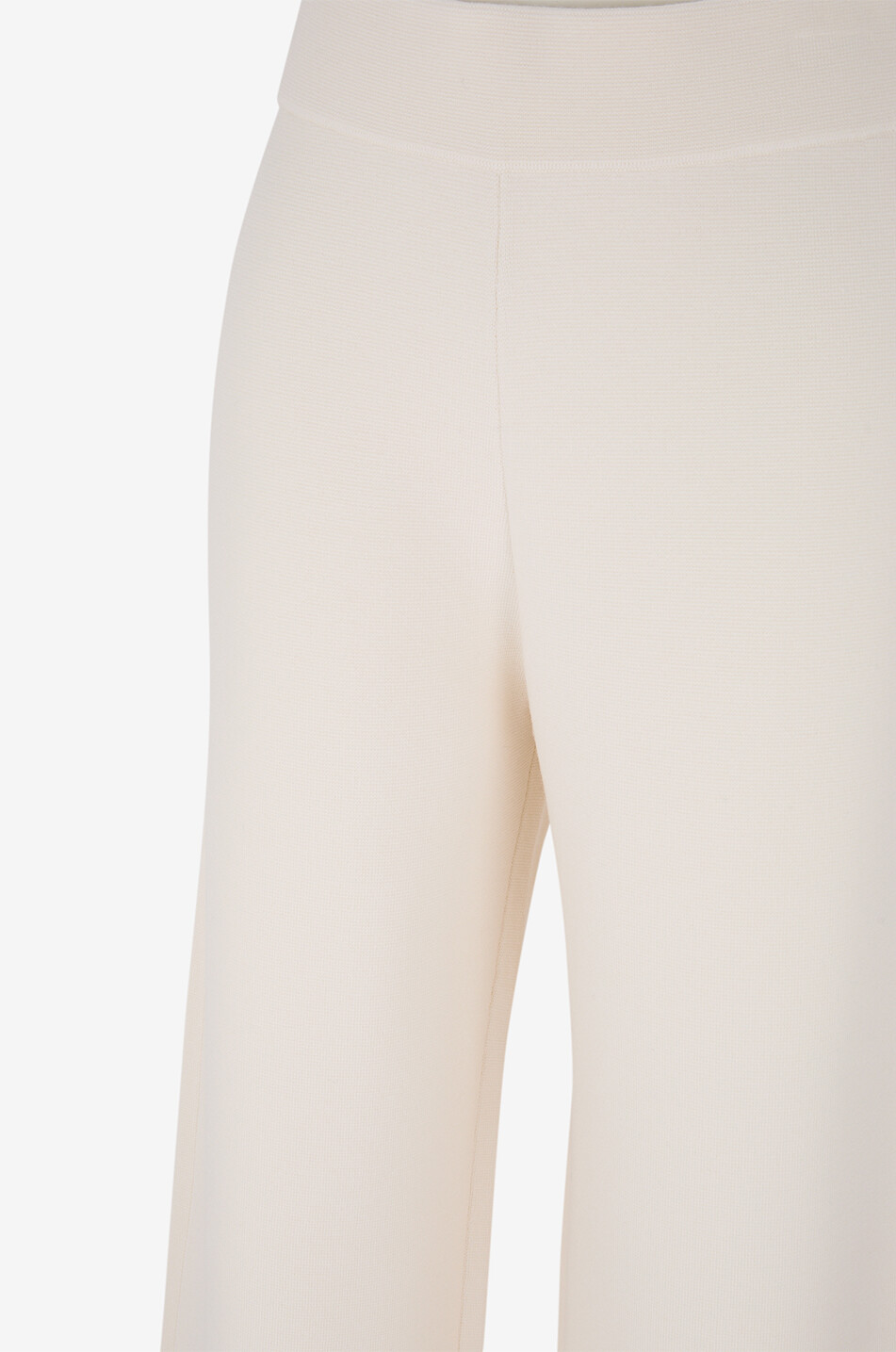 AKRIS PUNTO Pantalon large taille haute en maille de laine Femme BLANC CASSE 3