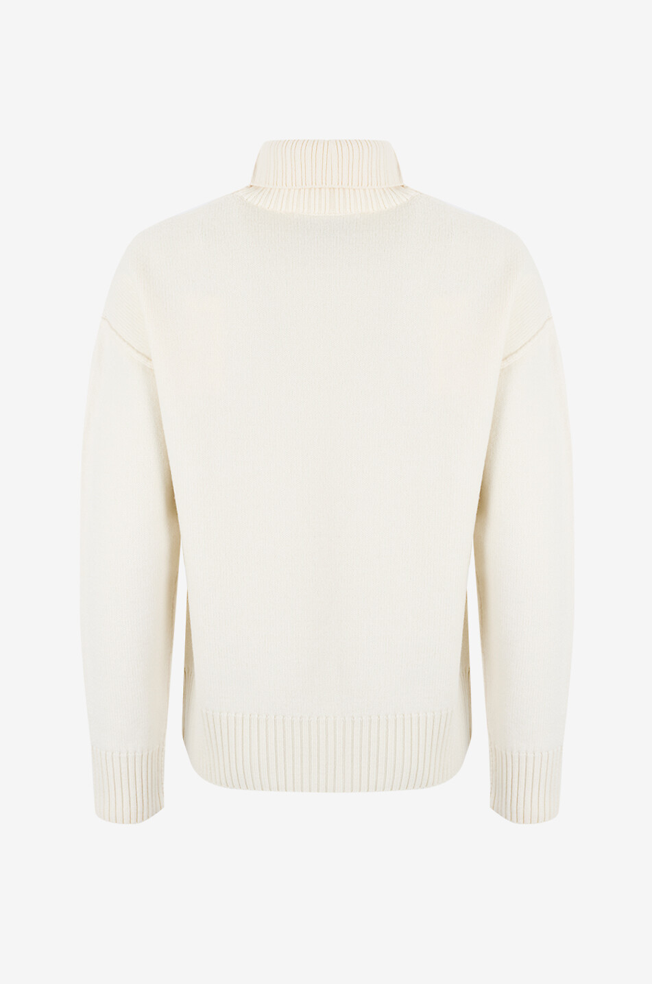 AMI Rollkragenpullover aus Merinowolle Damen CREMEFARBEN 2