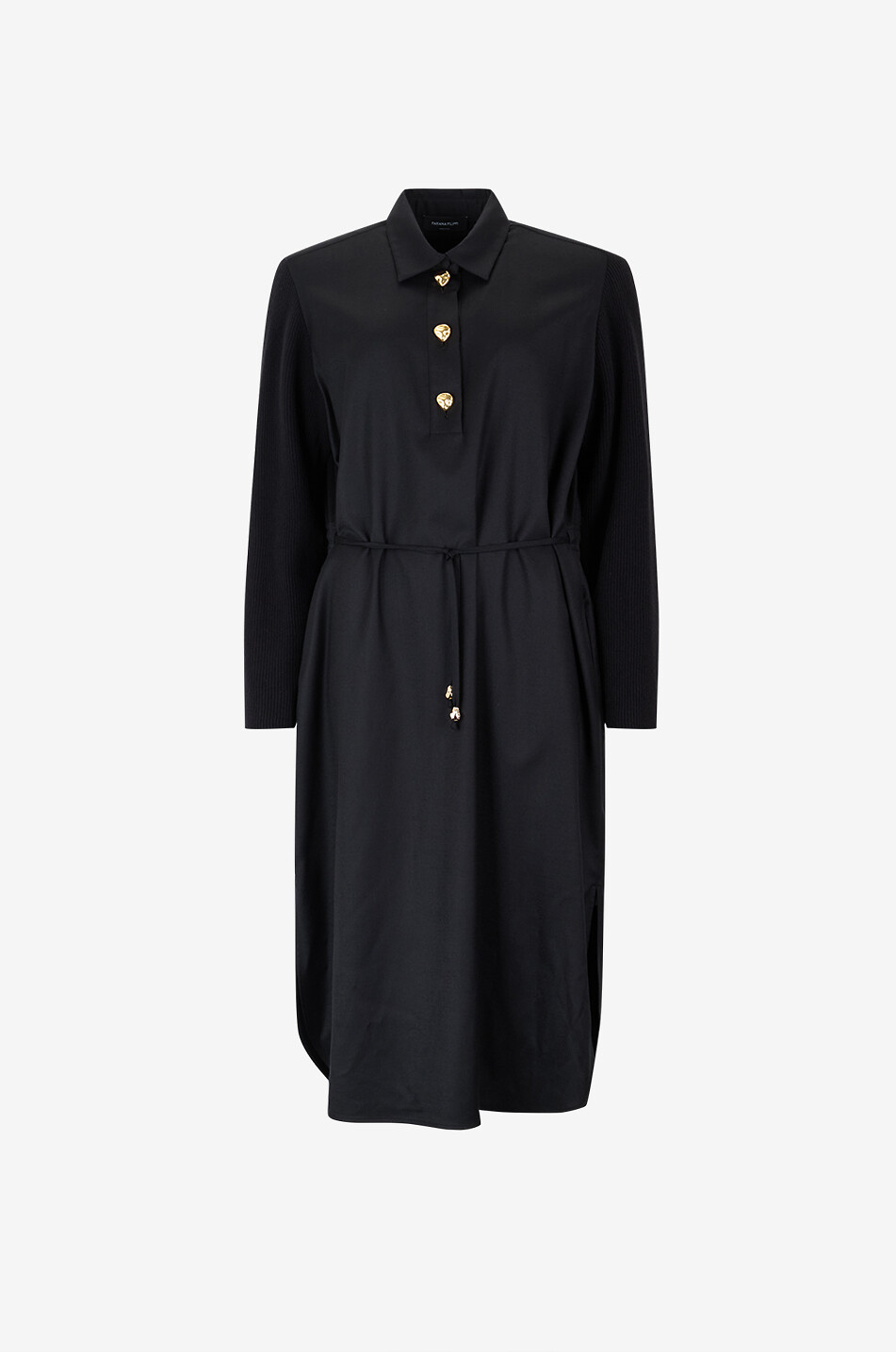 Flannel midi shirt collar dress