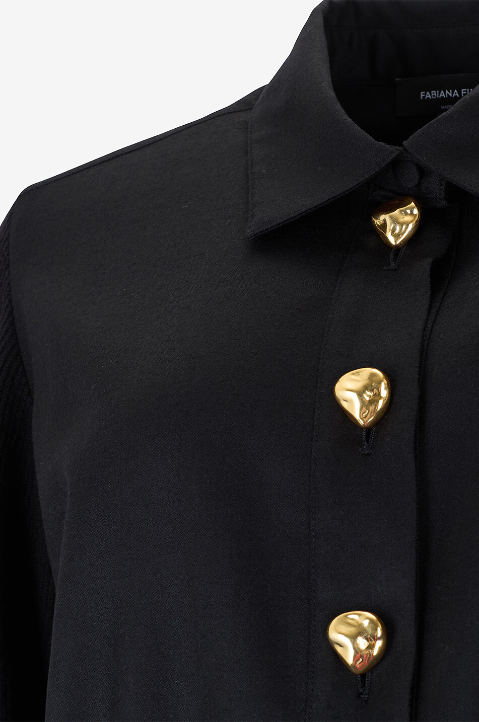 FABIANA FILIPPI Flannel midi shirt collar dress Women BLACK 3