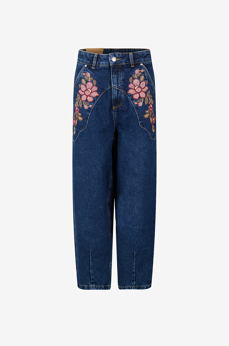 FARM RIO Embroidered floral denim boyfriend jeans Women DARK BLUE 1