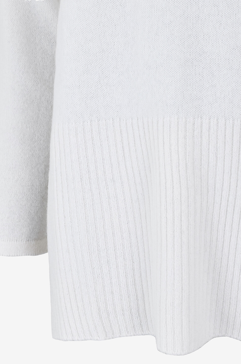 FEDELI Pull à col roulé en maille avec fentes latérales Femme BLANC CASSE 3