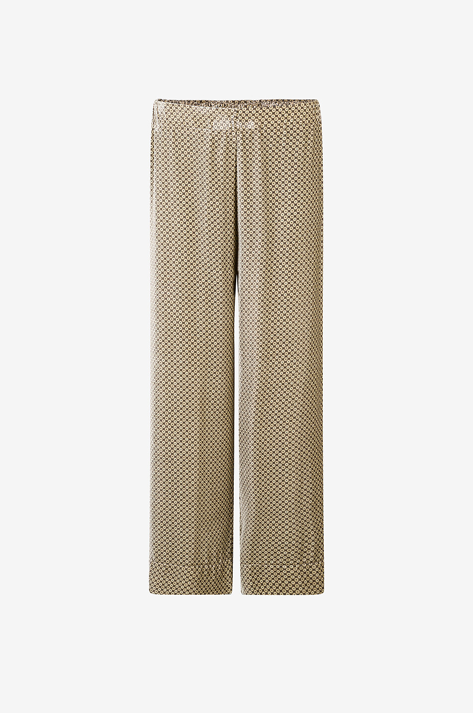 Wide geometric patterned velvet trousers