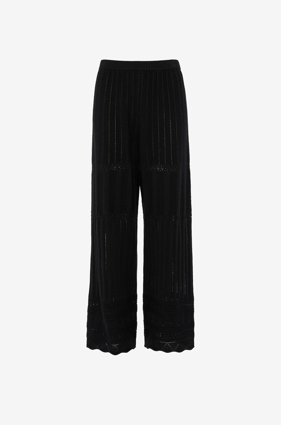 ERES Pantalon ajouré en laine et coton Alliage Femme NOIR 1