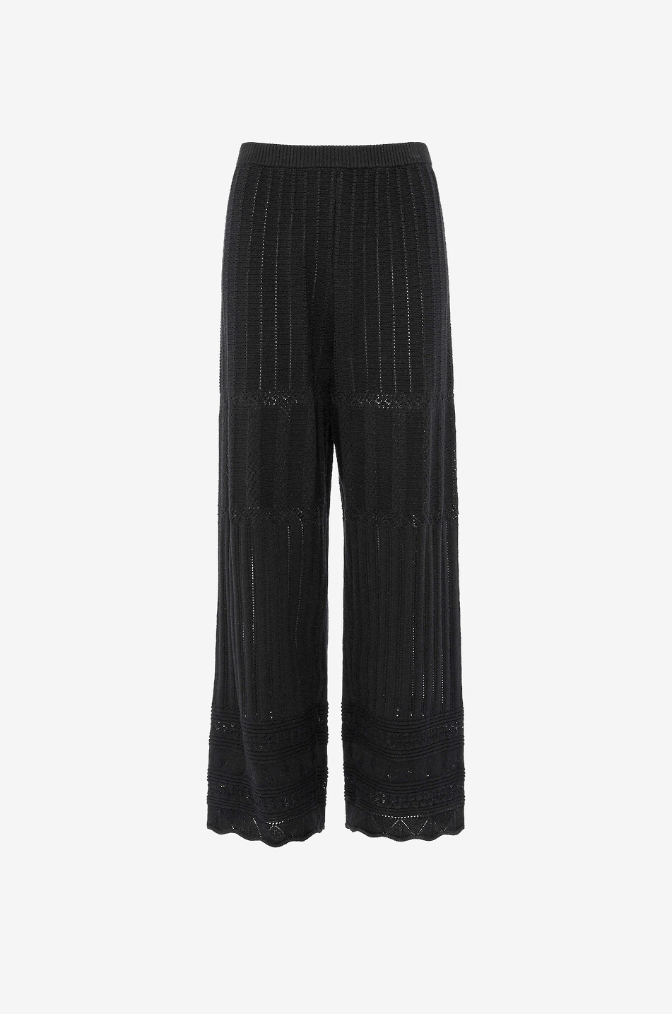 Pantalon ajouré en laine et coton Alliage