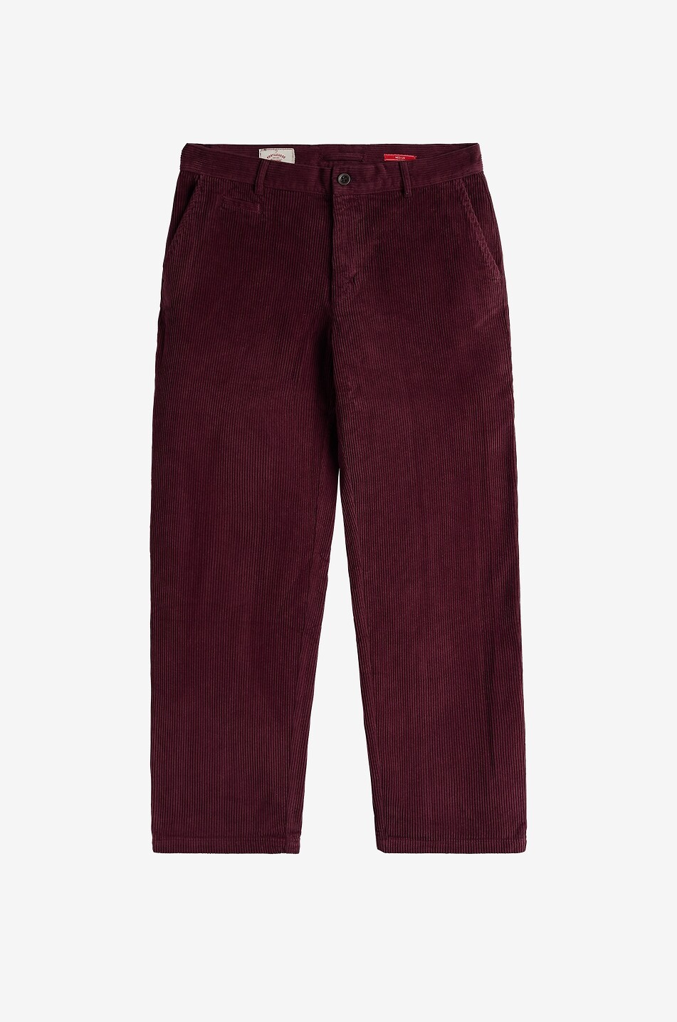 PORTUGUESE FLANNEL Relaxed straight-fit corduroy trousers Men DARK RED 1