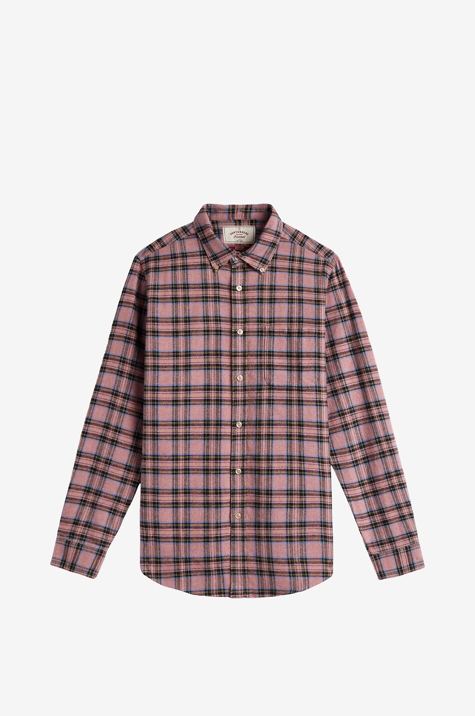 Chemise à col américain en flanelle à carreaux Cais