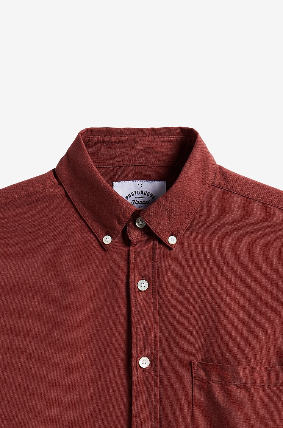 PORTUGUESE FLANNEL Chemise à col américain en toile de coton Belavista Homme ROUGE FONCÉ 2