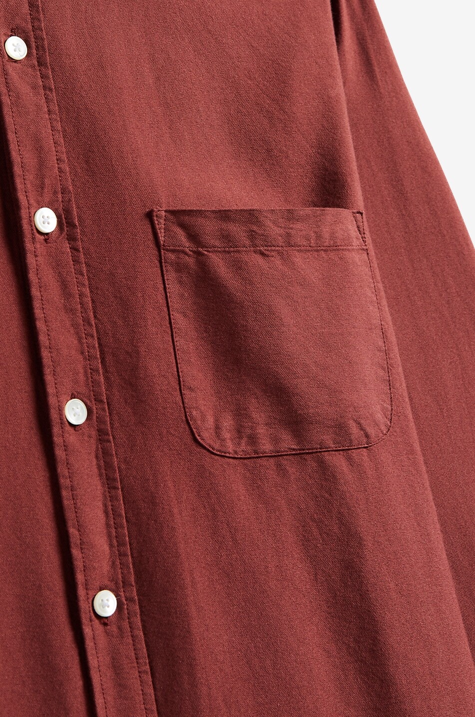 PORTUGUESE FLANNEL Chemise à col américain en toile de coton Belavista Homme ROUGE FONCÉ 3