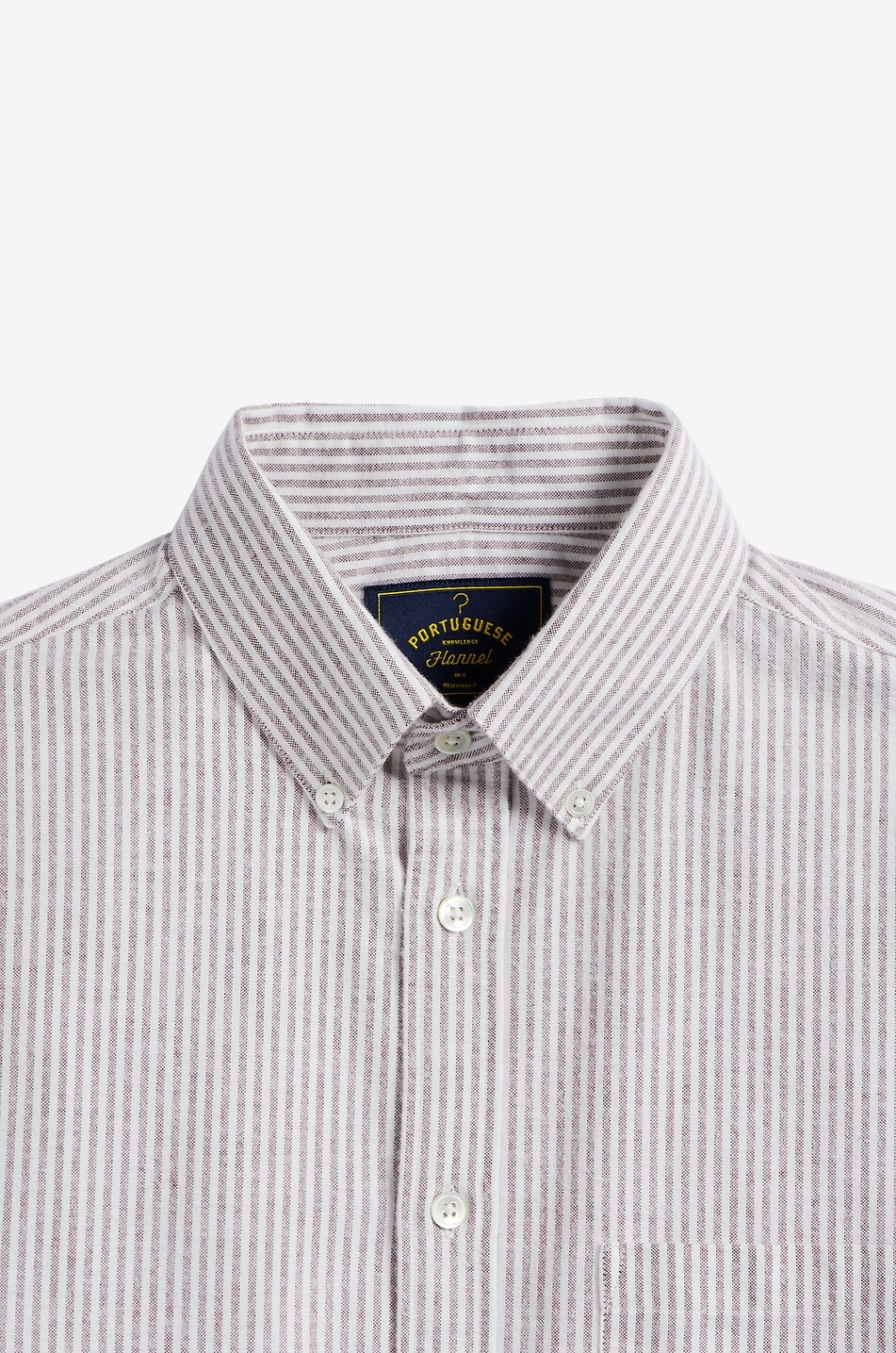 PORTUGUESE FLANNEL Chemise oxford rayée brossée à col américain Homme ROUGE FONCÉ 2