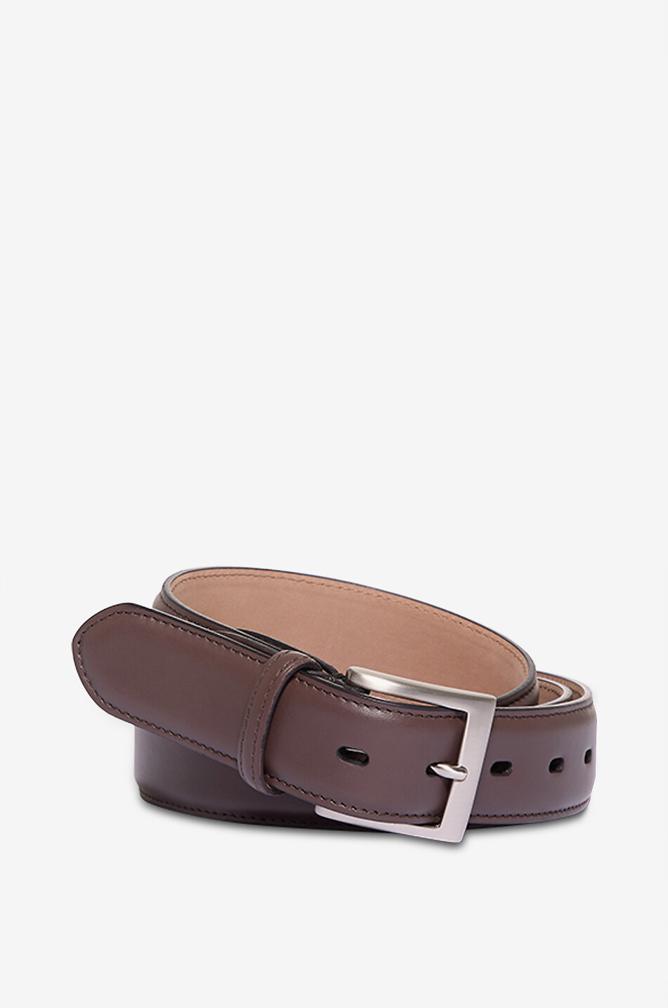 Classic topstiched smooth leather belt - 35mm