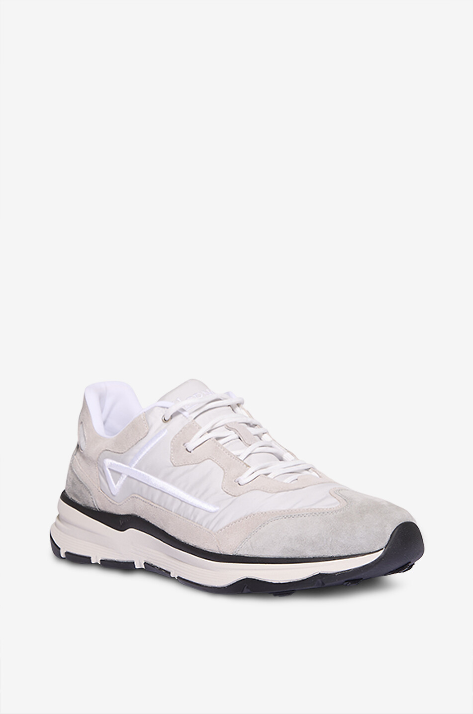 Logo-embroidered low-top suede and nylon sneakers