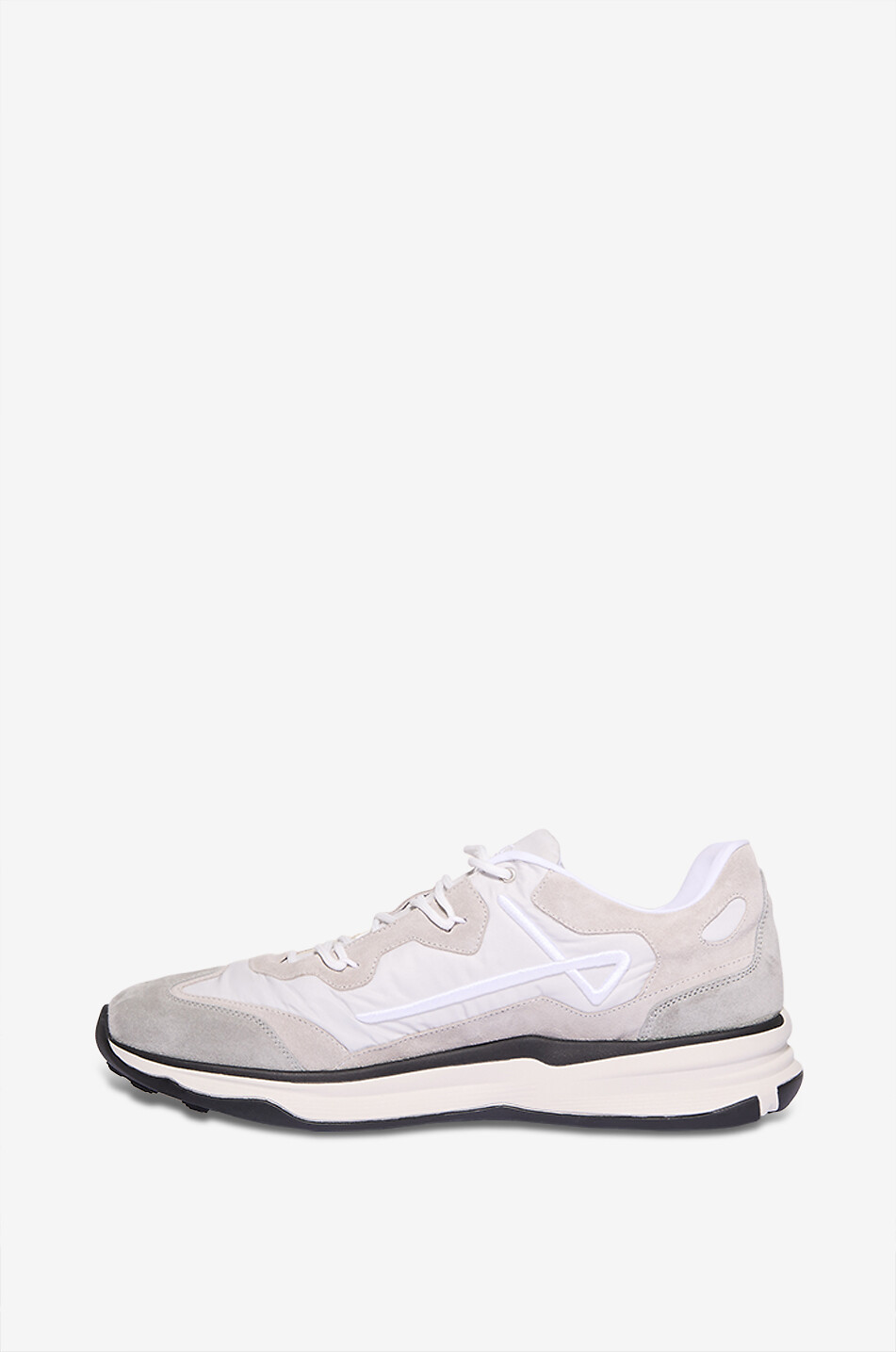 HERNO Logo-embroidered low-top suede and nylon sneakers Men WHITE 3