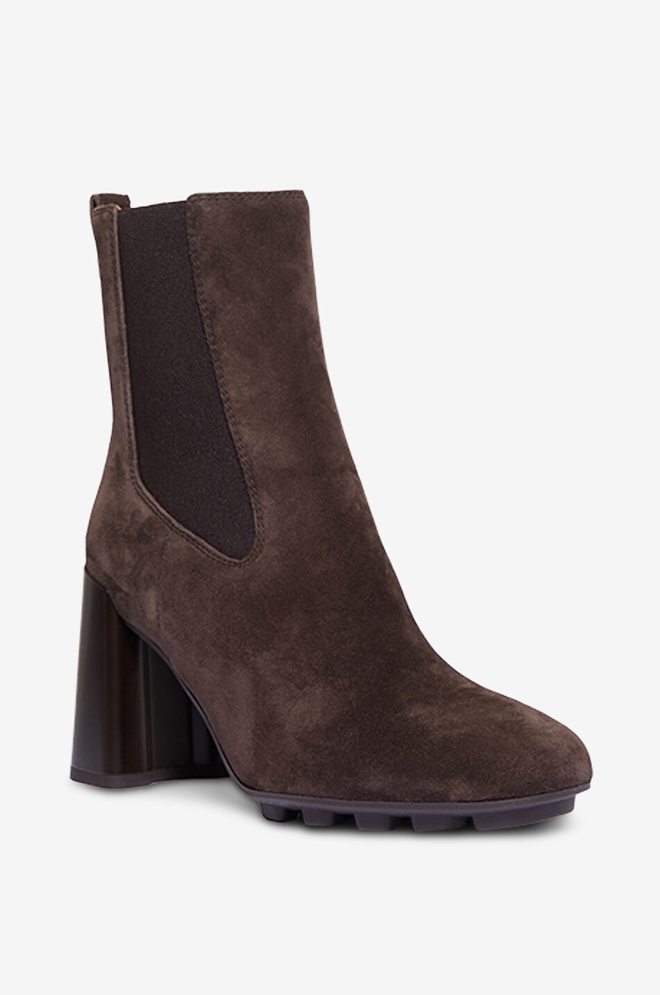HOGAN Bottines en daim à talon carré Chelsea H695 85 Femme MARRON FONCÉ 1