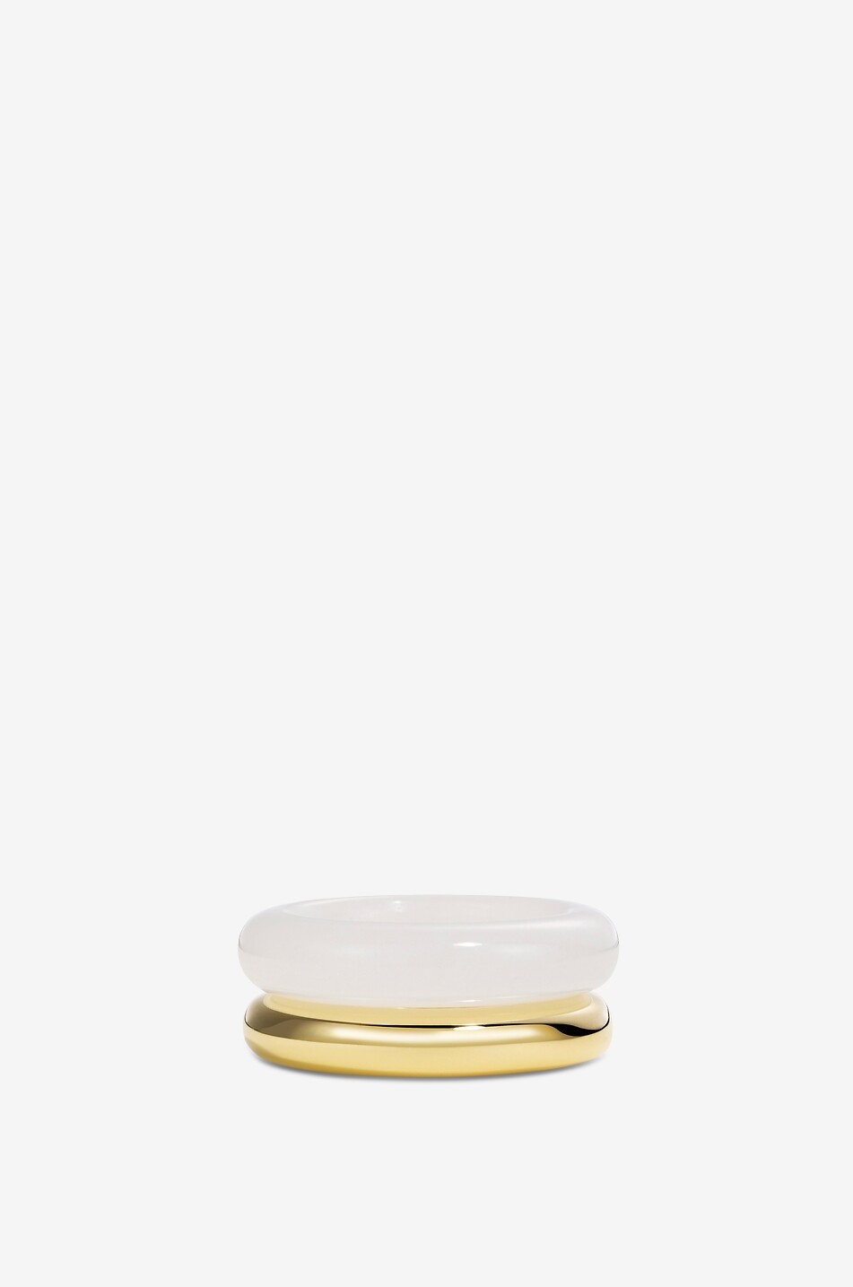 Albert & Essential set of 2 rings in gold and white jasper