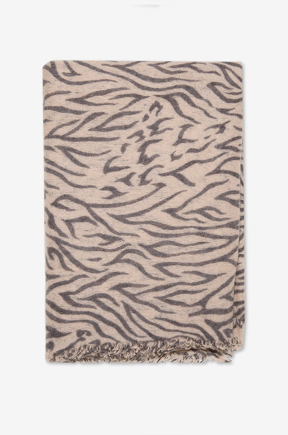 MALA ALISHA Écharpe en maille cachemire motif zébré Willow Femme GRIS 1
