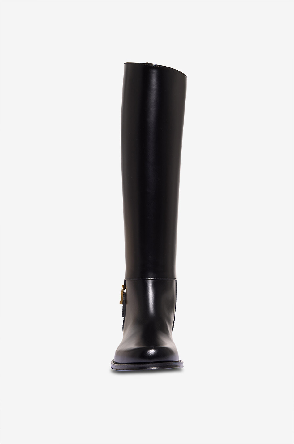 SAINT LAURENT PARIS Flache Stiefel aus glattem glänzendem Leder Julia 25 Damen SCHWARZ 2
