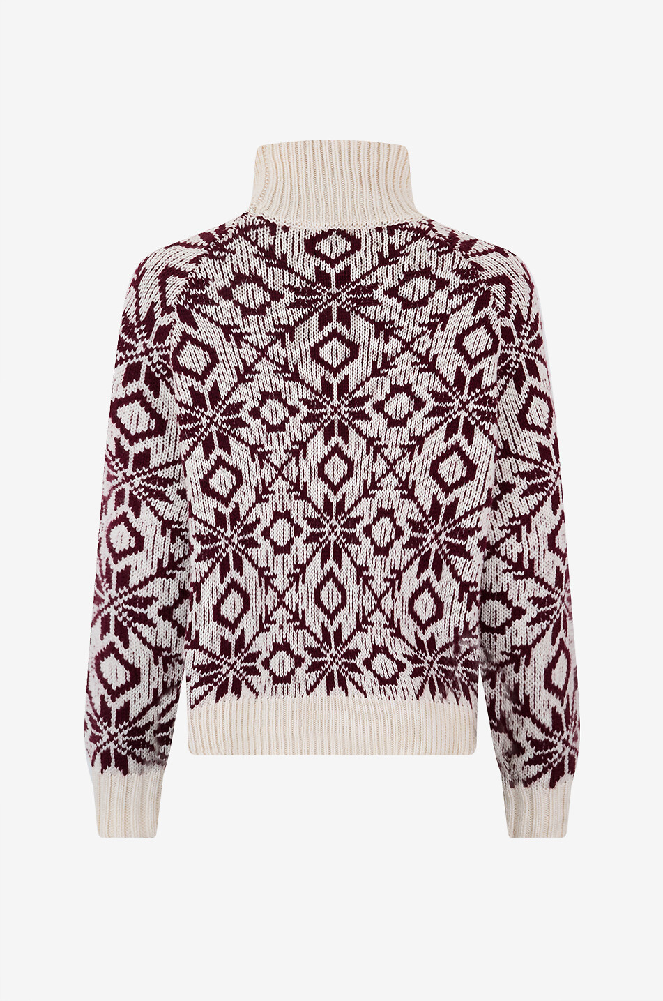 Pullover mit Stehkragen in Norwegermuster ALLUDE DUNKELROT