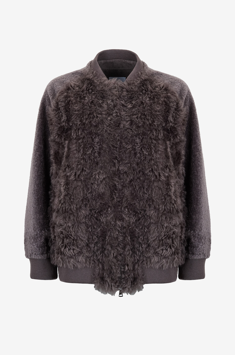 Veste bomber courte en fourrure synthétique Teddy