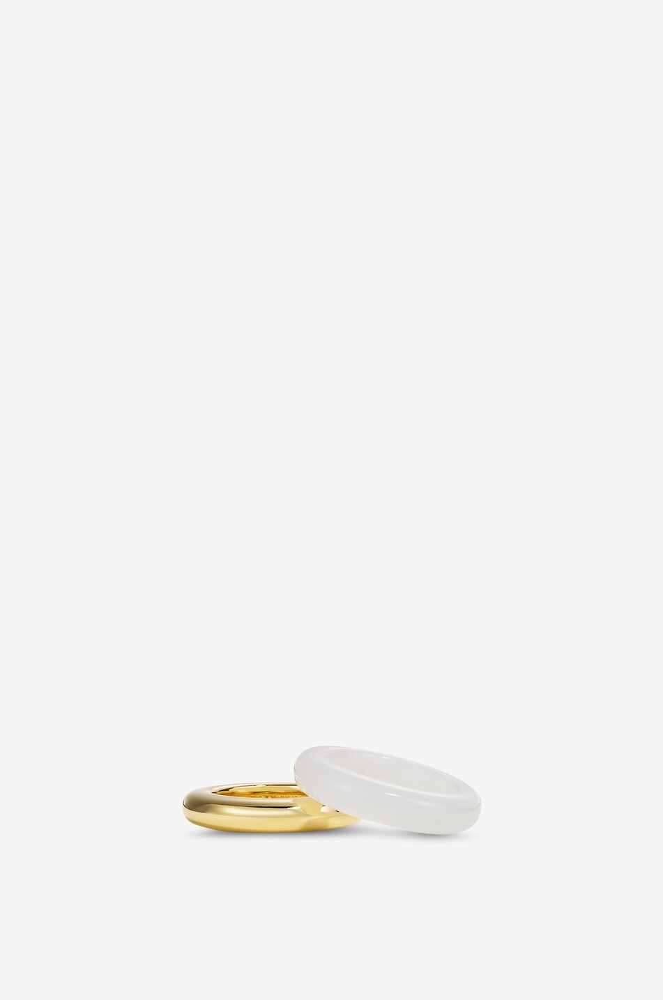 BY PARIAH Albert & Essential set of 2 rings in gold and white jasper Women WHITE 2