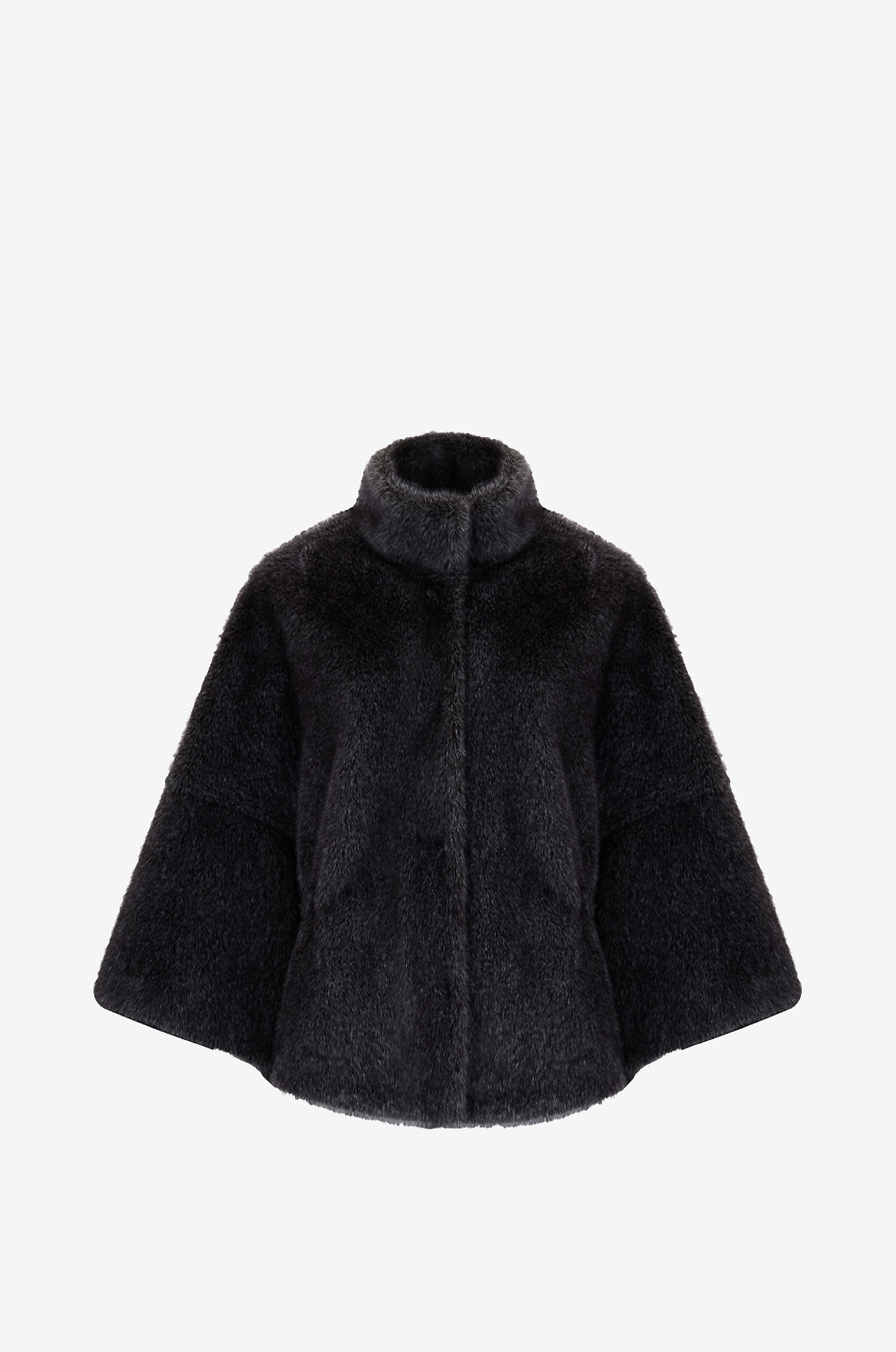 BONGENIE Reversible high-neck faux fur cape Women DARK GREY 1