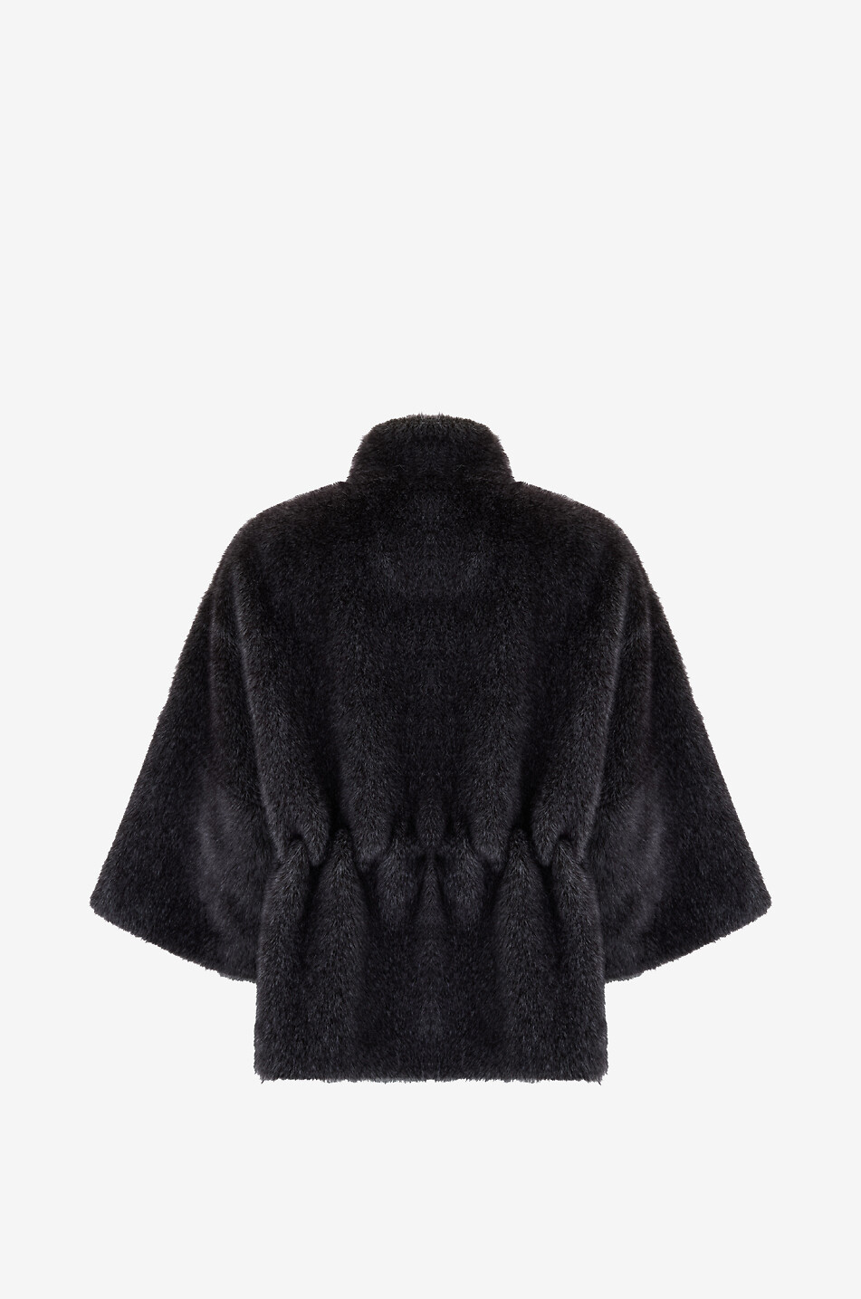 BONGENIE Reversible high-neck faux fur cape Women DARK GREY 2