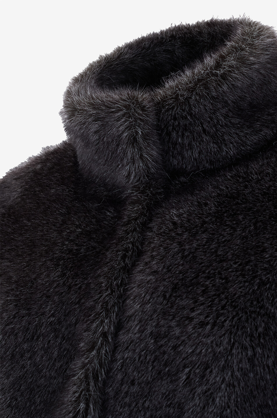 BONGENIE Reversible high-neck faux fur cape Women DARK GREY 3