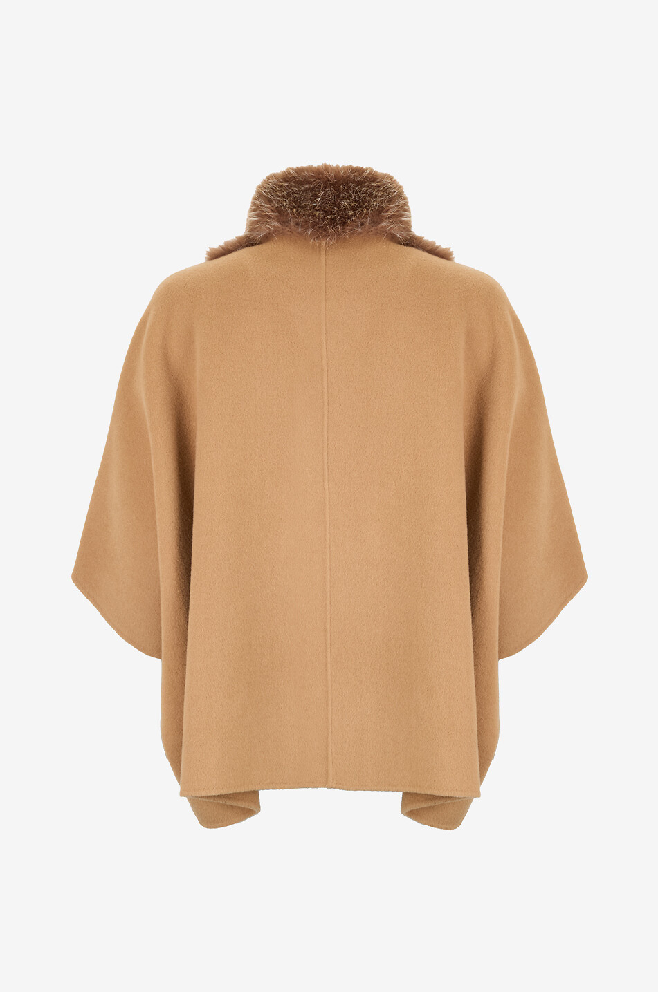 BONGENIE Lapel collar flannel cape Women CAMEL 2