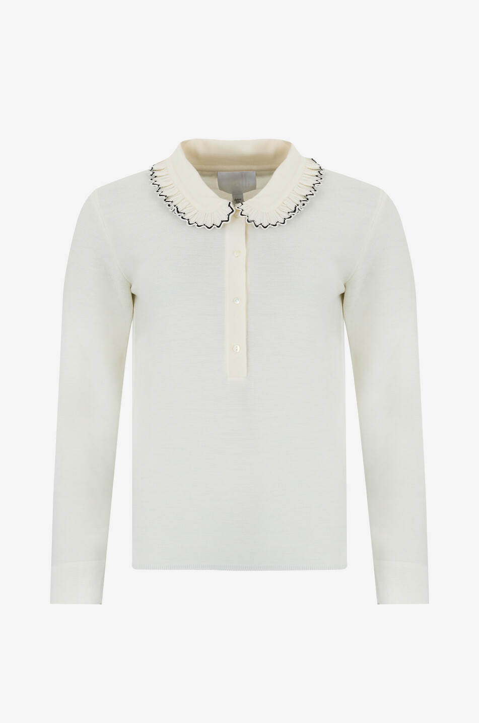 MOLLI Polo à col claudine en maille Faust2 Femme BLANC CASSE 1