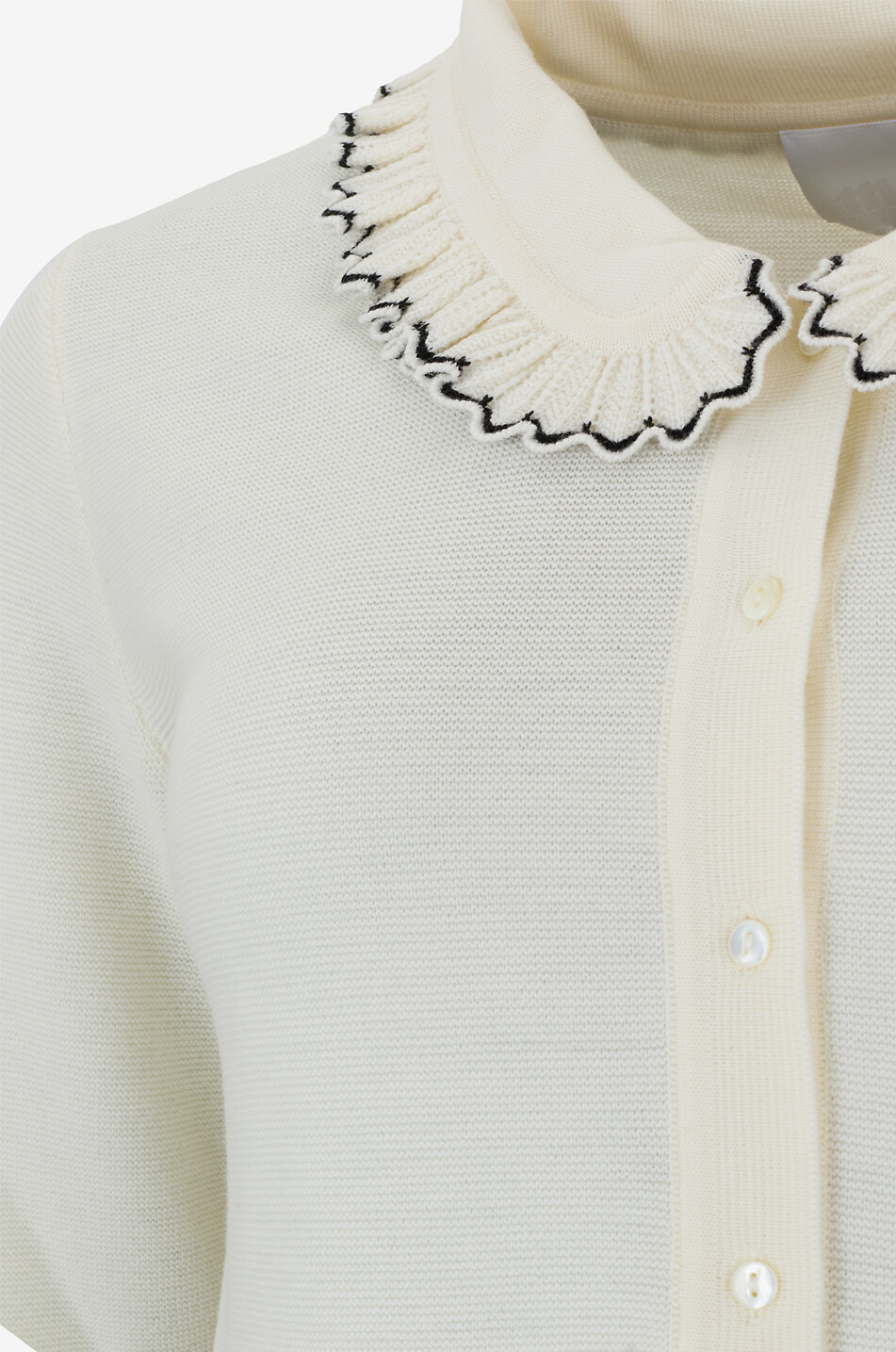 MOLLI Polo à col claudine en maille Faust2 Femme BLANC CASSE 3