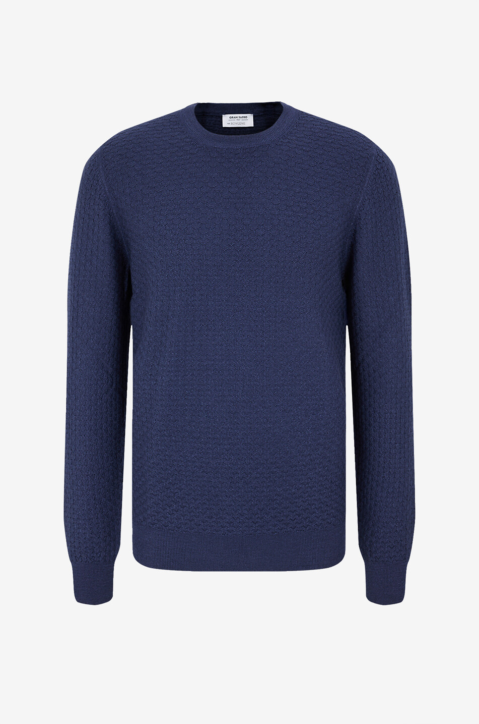 Pull maille vannerie en laine vierge à col rond Vintage