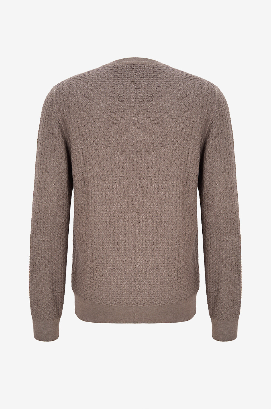 Pull maille vannerie en laine vierge à col rond Vintage GRAN