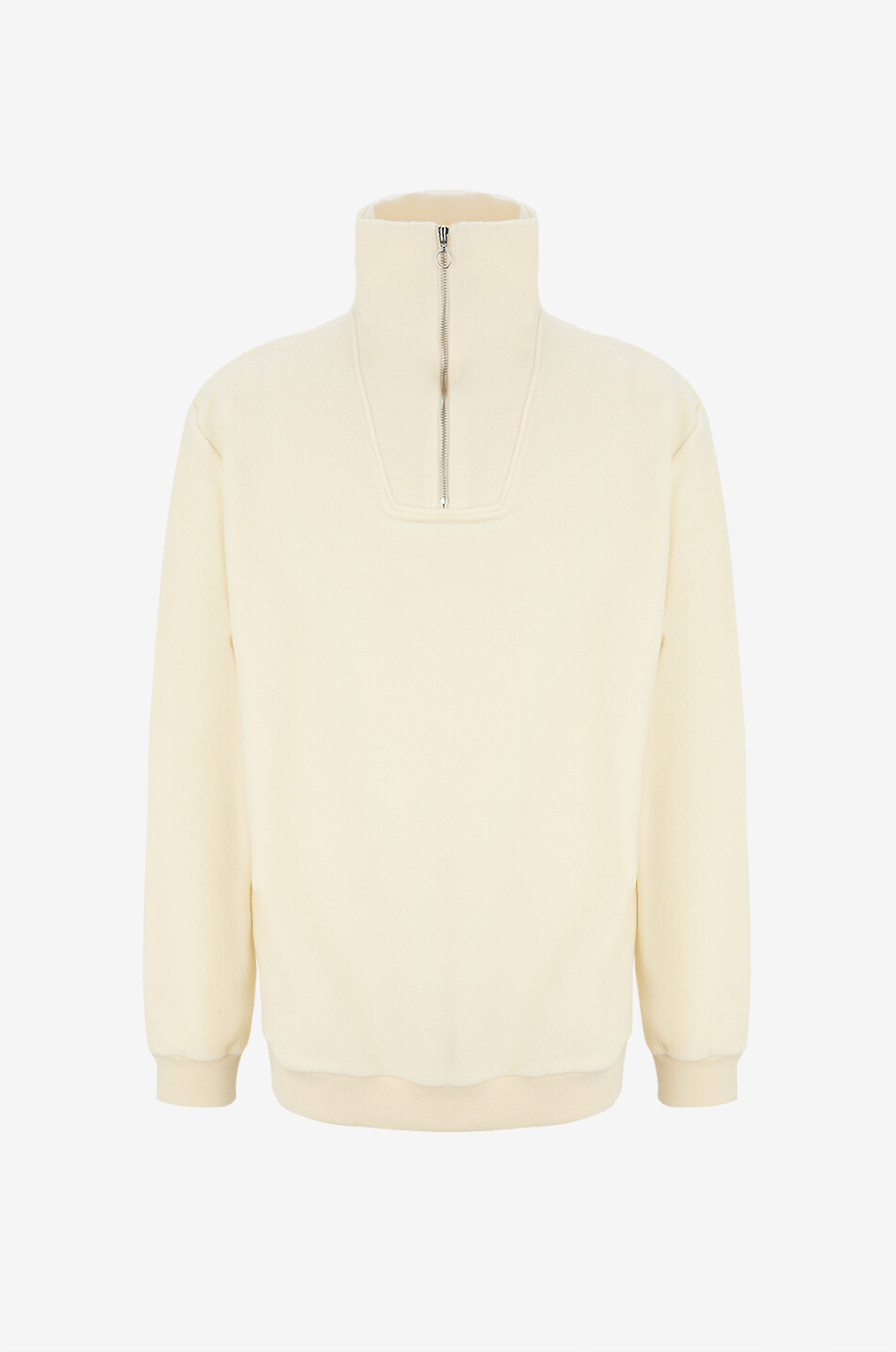 Wool and cotton quarter-zip jumper with jersey lining 04651