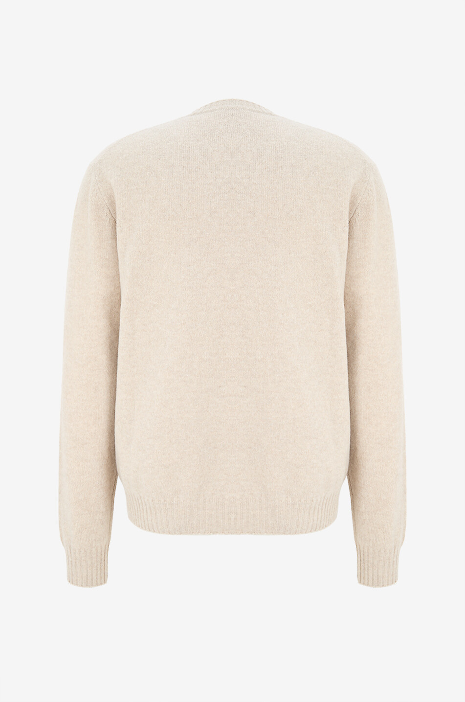 04651/ Pull à col rond en laine et cachemire Pocket Crew Homme Beige clair 2