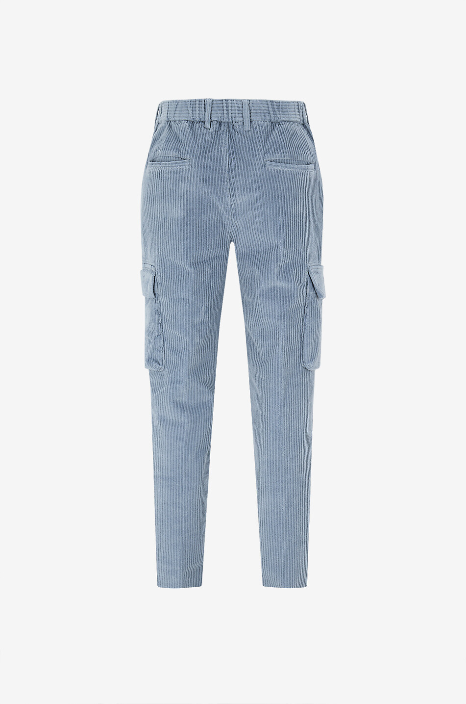 04651/ Cotton stretch corduroy cargo trousers Men MEDIUM BLUE 2
