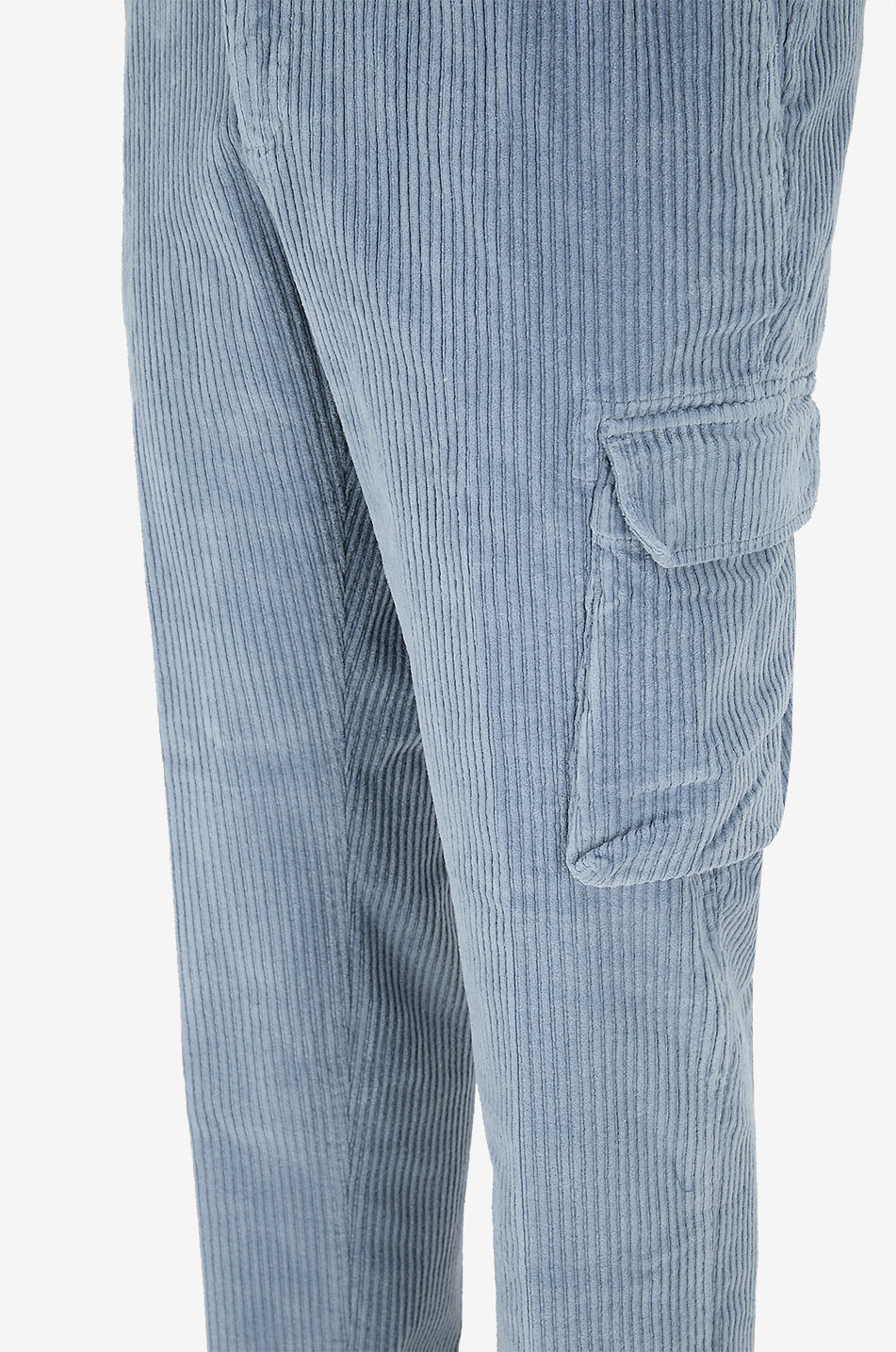 04651/ Cotton stretch corduroy cargo trousers Men MEDIUM BLUE 3