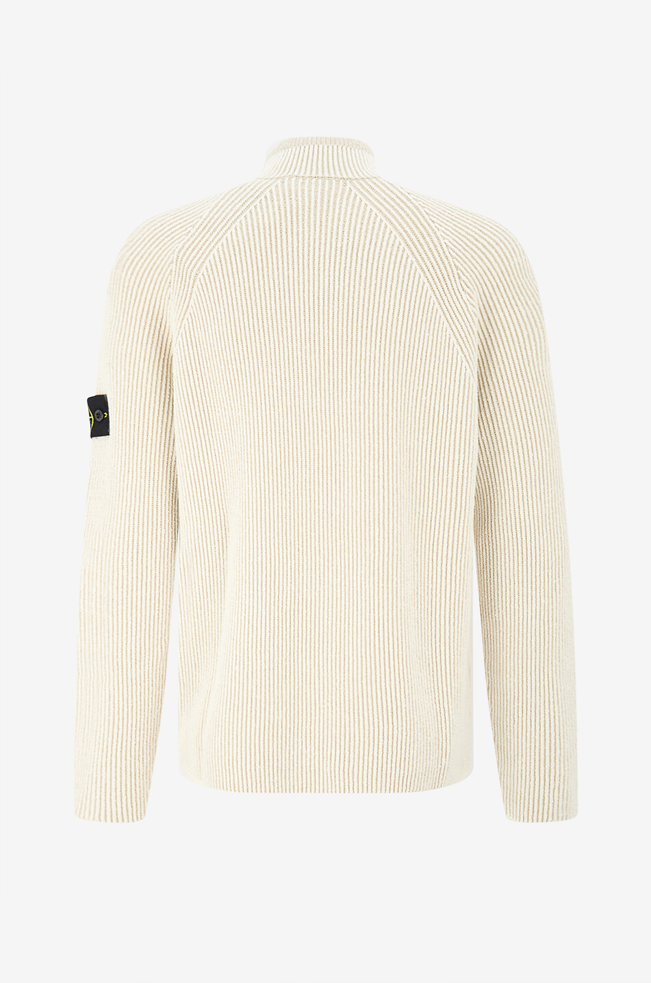 STONE ISLAND Wollmix-Rippstrickpullover mit Stehkragen und Zip Herren CREMEFARBEN 2