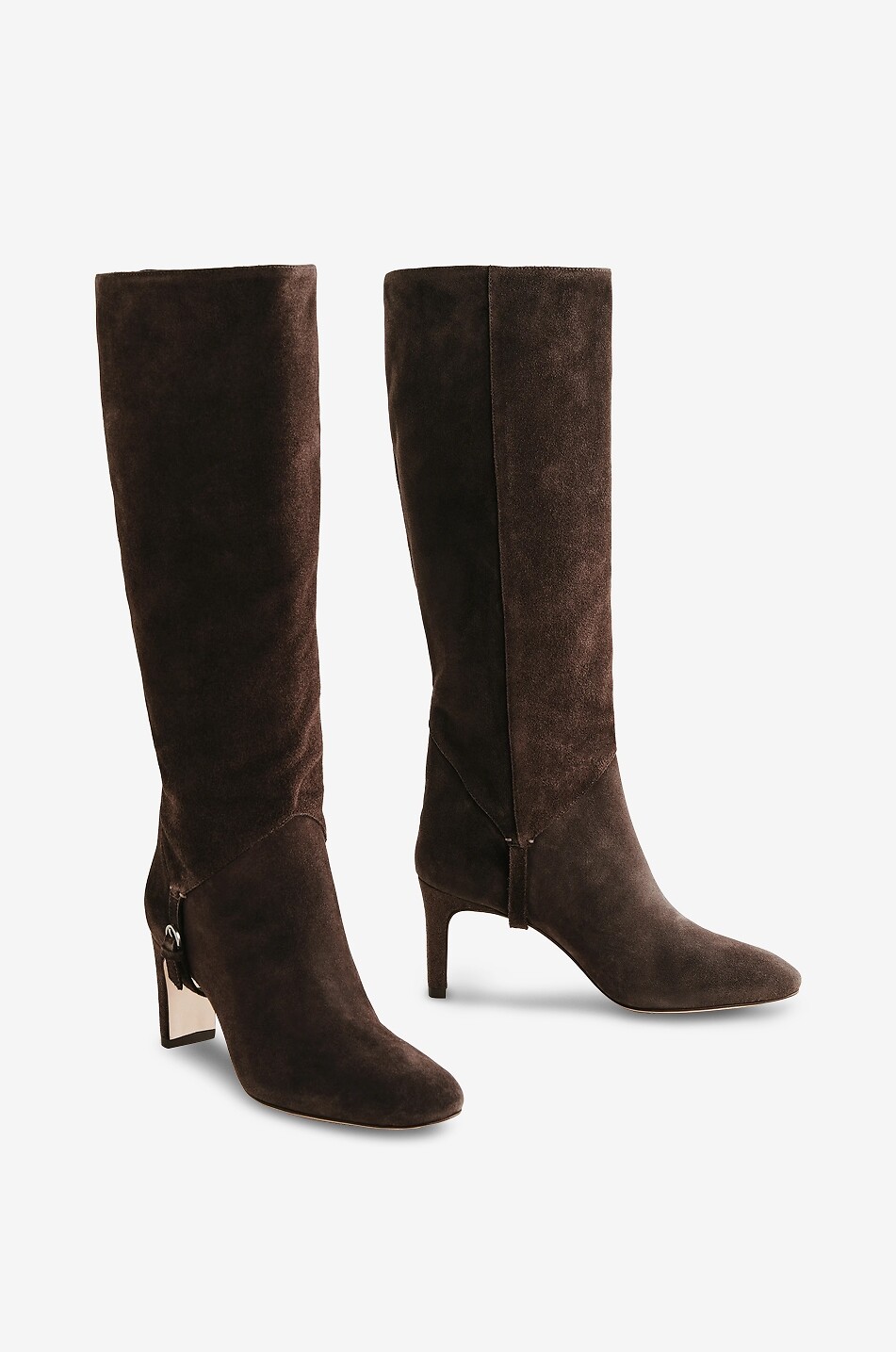 Kniehohe Stiefel Braune Wildlederstiefel Mit Absatz Hohe Wildleder