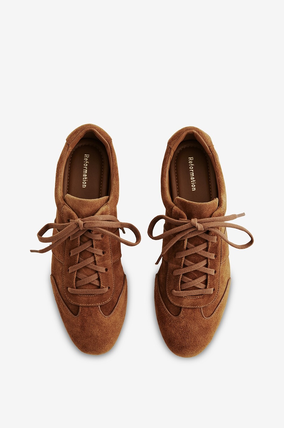 REFORMATION Niedrige Wildleder-Schnürsneakers Terra Damen BRAUN 4