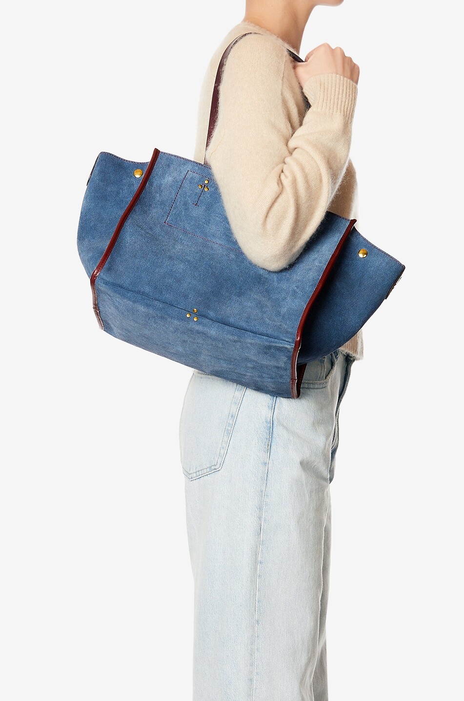 JEROME DREYFUSS Léon M suede tote bag Women BLUE 3