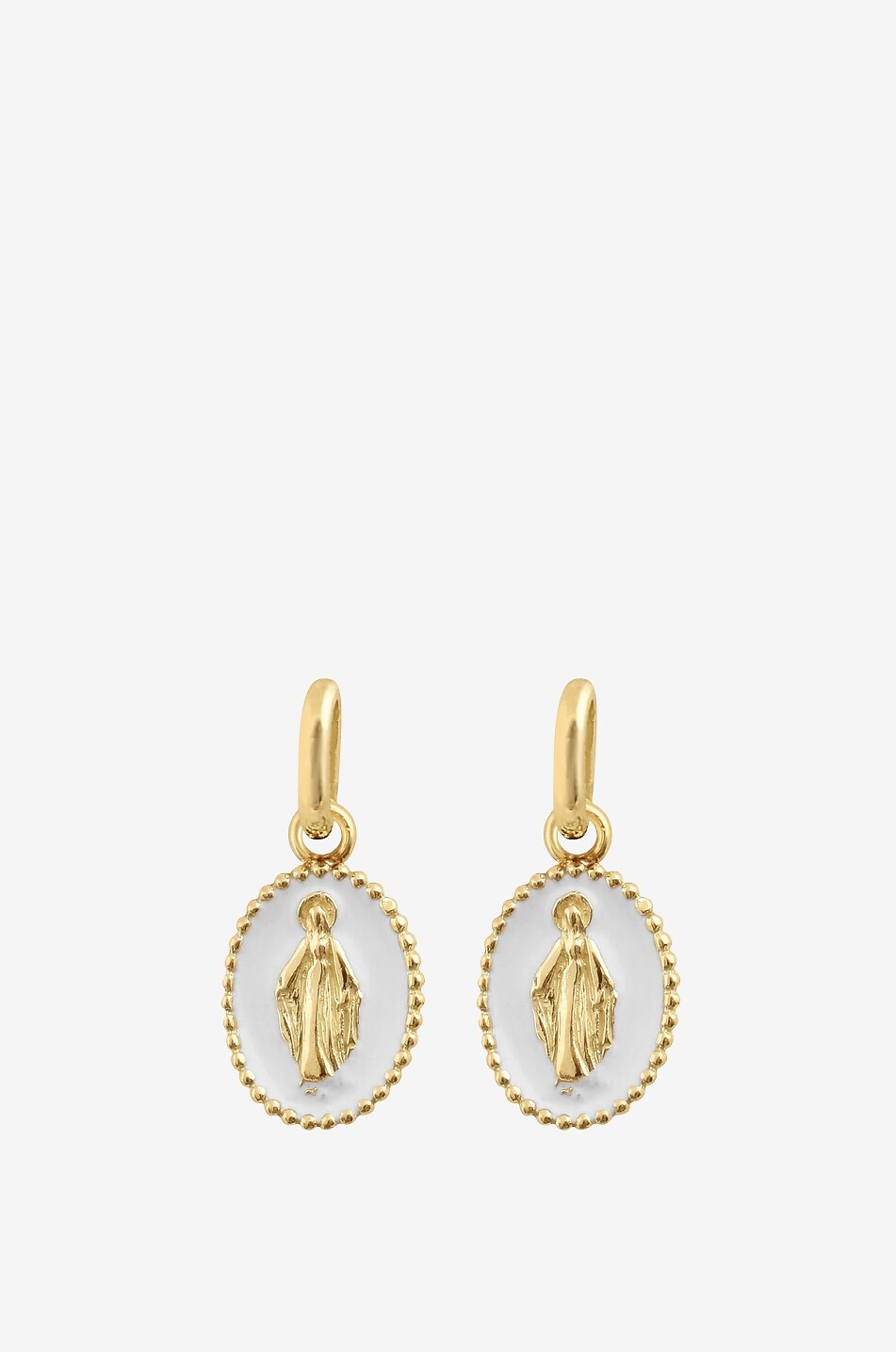 GIGI CLOZEAU Gelbgold-Anhänger mit Harz Madone Blanc Damen WEISS 1