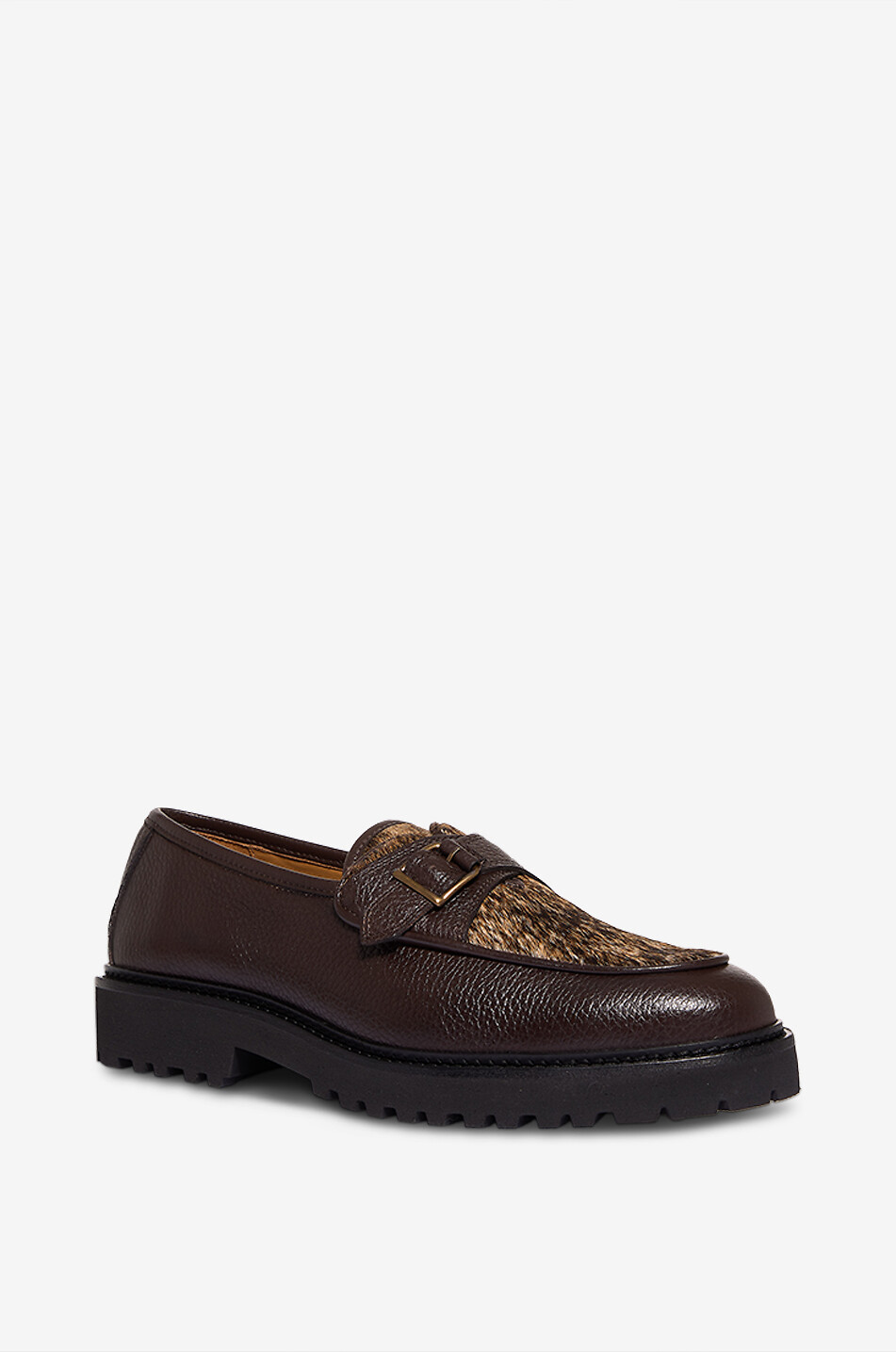 Tommy Lug grained leather monkstrap loafers