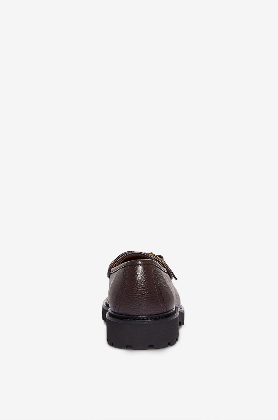JACQUES SOLOVIERE Tommy Lug grained leather monkstrap loafers Men BROWN 8