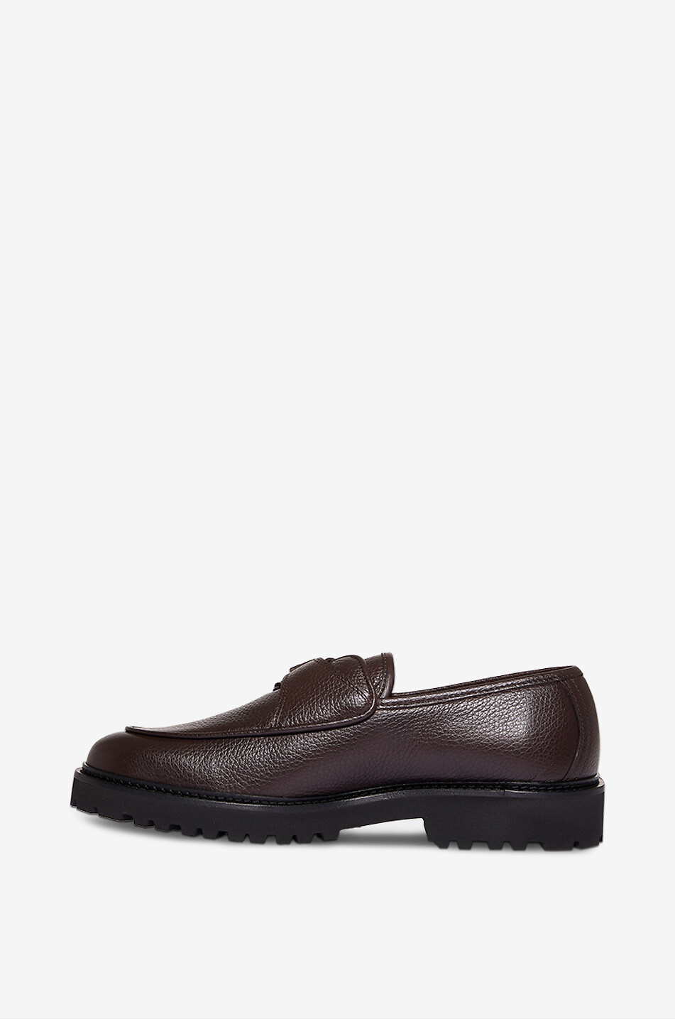 JACQUES SOLOVIERE Mocassins à boucle en cuir grainéTommy Lug Homme MARRON FONCÉ 5