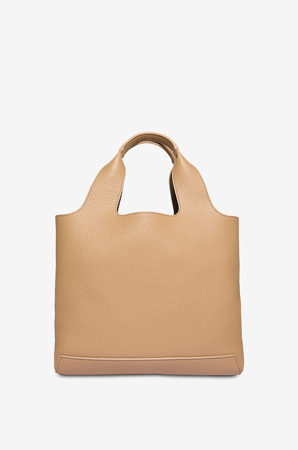 HOGAN Shopping H-Fob Small grained leather tote bag Women LIGHT BROWN 3