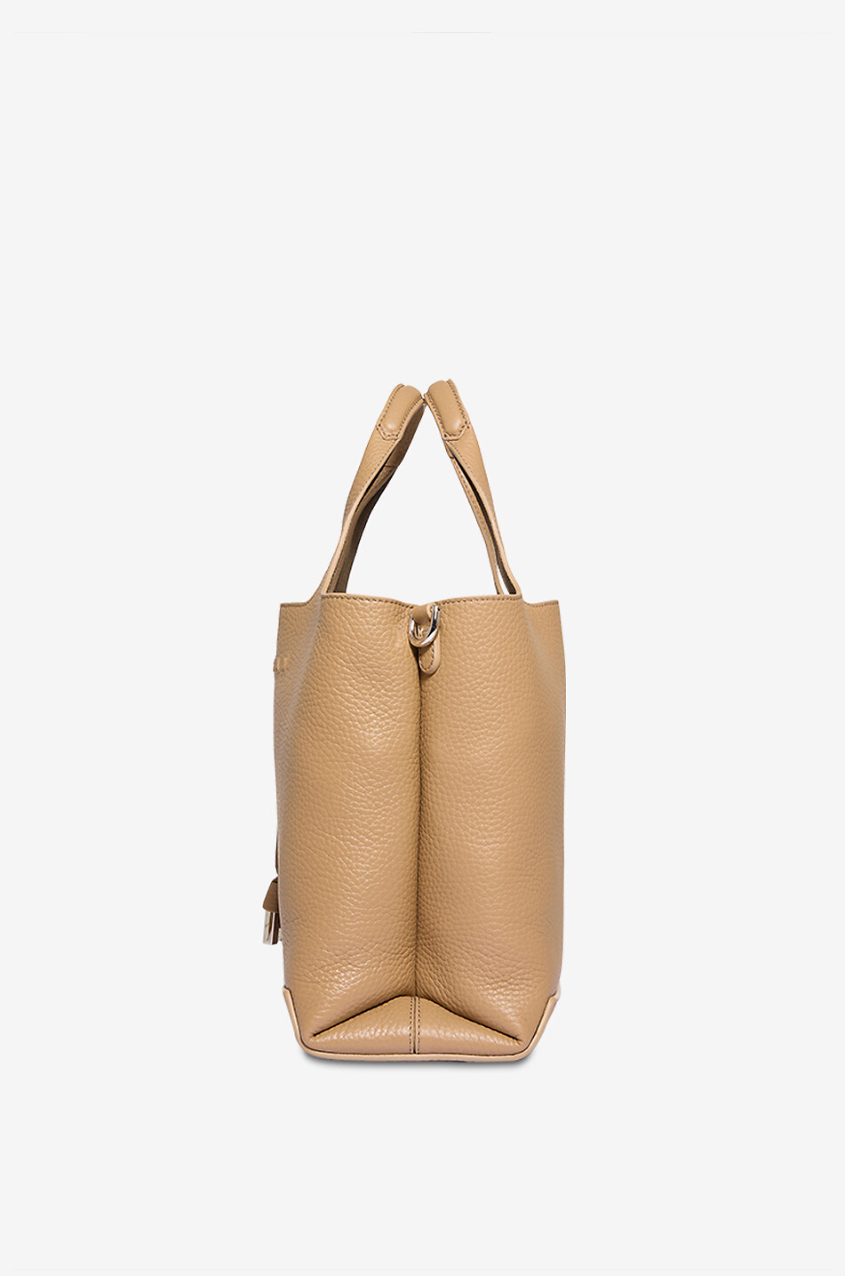 HOGAN Shopping H-Fob Small grained leather tote bag Women LIGHT BROWN 4